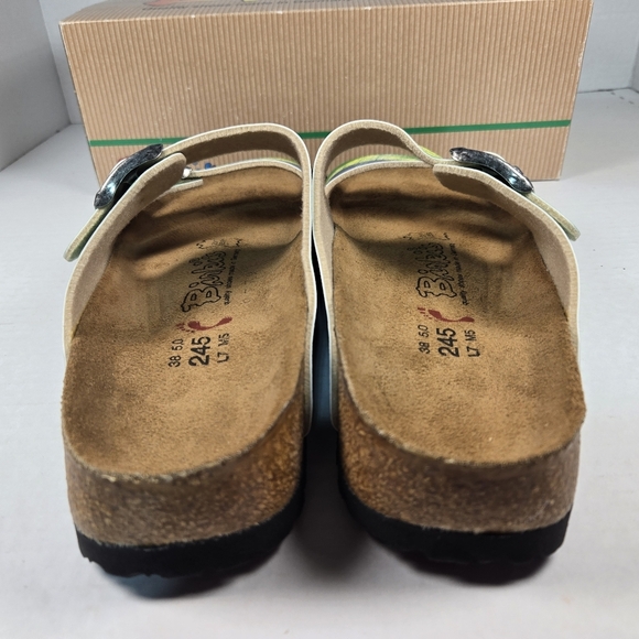 Birkenstock Birki's Santiago Brazil Flag Sandals EU38 US W7 M5 Narrow - Picture 4 of 8